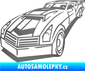 Samolepka Závodní auto 003 levá grafitová metalíza