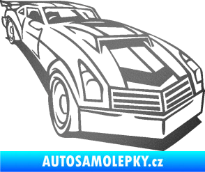 Samolepka Závodní auto 003 pravá grafitová metalíza