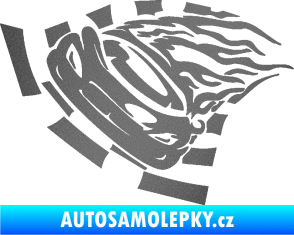 Samolepka Závodní auto 004 levá grafitová metalíza