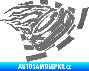 Samolepka Závodní auto 004 pravá grafitová metalíza
