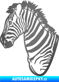 Samolepka Zebra 001 levá hlava grafitová metalíza