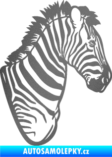 Samolepka Zebra 001 pravá hlava grafitová metalíza