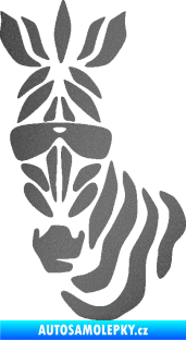 Samolepka Zebra 003 levá cool s brýlemi grafitová metalíza