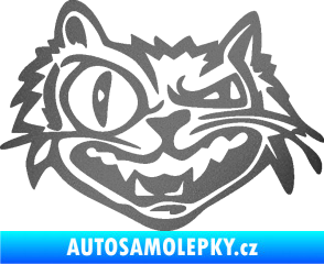 Samolepka Zlý kocour levá grafitová metalíza