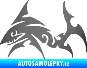Samolepka Žralok 002 levá grafitová metalíza
