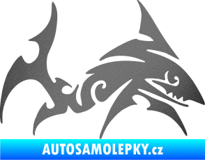 Samolepka Žralok 002 pravá grafitová metalíza