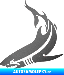 Samolepka Žralok 005 levá grafitová metalíza