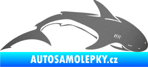 Samolepka Žralok 007 pravá grafitová metalíza