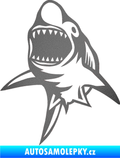 Samolepka Žralok 011 levá grafitová metalíza