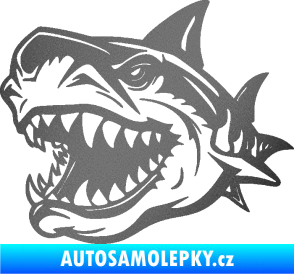 Samolepka Žralok 021 levá grafitová metalíza