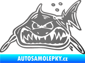 Samolepka Žralok levá grafitová metalíza