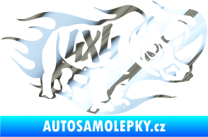 Samolepka 4x4 nosorožec chrom fólie stříbrná zrcadlová