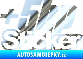 Samolepka + 5hp sticker 001 chrom fólie stříbrná zrcadlová