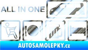 Samolepka All in one 003 nápis multifunkční vůz chrom fólie stříbrná zrcadlová