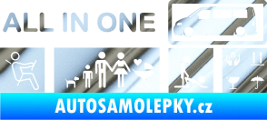Samolepka All in one nápis multifunkční vůz VW Transporter, Multivan chrom fólie stříbrná zrcadlová