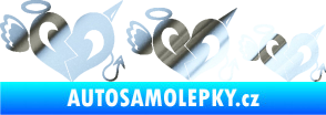 Samolepka Angel devil family 002 rodinka v autě chrom fólie stříbrná zrcadlová
