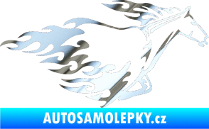 Samolepka Animal flames 003 pravá kůň chrom fólie stříbrná zrcadlová
