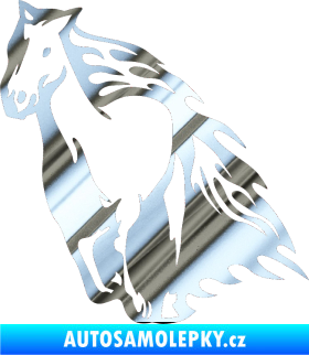 Samolepka Animal flames 006 levá kůň chrom fólie stříbrná zrcadlová
