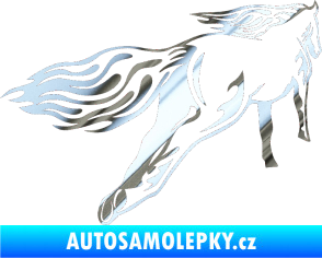 Samolepka Animal flames 009 pravá kůň chrom fólie stříbrná zrcadlová