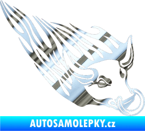 Samolepka Animal flames 010 pravá býk s kruhem chrom fólie stříbrná zrcadlová