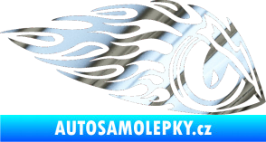 Samolepka Animal flames 016 pravá zvířecí oko chrom fólie stříbrná zrcadlová