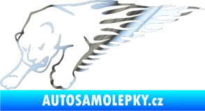 Samolepka Animal flames 020 levá puma chrom fólie stříbrná zrcadlová