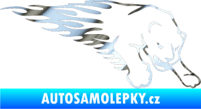 Samolepka Animal flames 020 pravá puma chrom fólie stříbrná zrcadlová