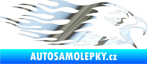 Samolepka Animal flames 023 pravá orel chrom fólie stříbrná zrcadlová