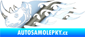 Samolepka Animal flames 025 levá nosorožec chrom fólie stříbrná zrcadlová