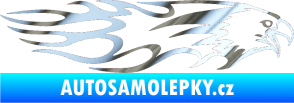 Samolepka Animal flames 026 pravá orel chrom fólie stříbrná zrcadlová