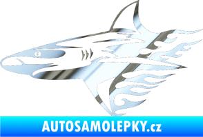Samolepka Animal flames 031 levá žralok chrom fólie stříbrná zrcadlová