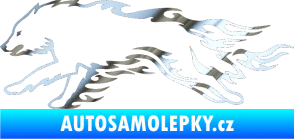 Samolepka Animal flames 032 levá vlk chrom fólie stříbrná zrcadlová