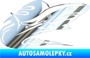 Samolepka Animal flames 037 pravá žralok chrom fólie stříbrná zrcadlová