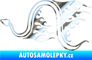 Samolepka Animal flames 040 levá had chrom fólie stříbrná zrcadlová
