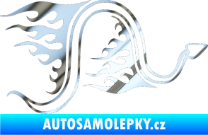 Samolepka Animal flames 040 pravá had chrom fólie stříbrná zrcadlová