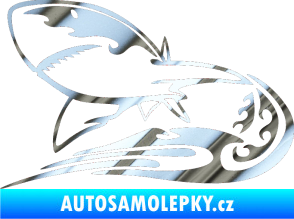 Samolepka Animal flames 041 levá žralok chrom fólie stříbrná zrcadlová