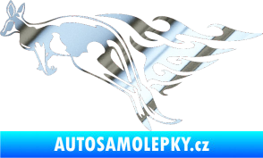 Samolepka Animal flames 044 levá klokan chrom fólie stříbrná zrcadlová