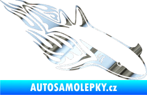 Samolepka Animal flames 048 pravá žralok chrom fólie stříbrná zrcadlová