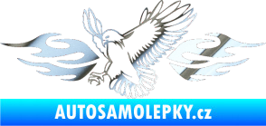 Samolepka Animal flames 054 levá orel chrom fólie stříbrná zrcadlová