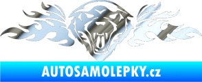 Samolepka Animal flames 058 levá vlk chrom fólie stříbrná zrcadlová