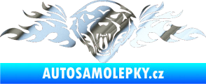 Samolepka Animal flames 058 pravá vlk chrom fólie stříbrná zrcadlová