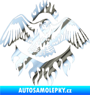 Samolepka Animal flames 068 pravá orel chrom fólie stříbrná zrcadlová