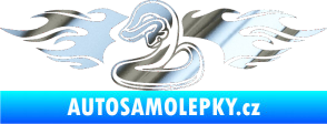 Samolepka Animal flames 072 levá had chrom fólie stříbrná zrcadlová
