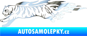 Samolepka Animal flames 079 levá tygr chrom fólie stříbrná zrcadlová