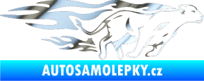 Samolepka Animal flames 084 pravá lvice chrom fólie stříbrná zrcadlová