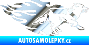 Samolepka Animal flames 090 pravá  vlk chrom fólie stříbrná zrcadlová