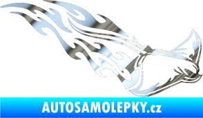 Samolepka Animal flames 093 pravá rejnok chrom fólie stříbrná zrcadlová