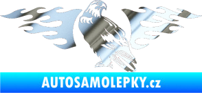 Samolepka Animal flames 094 levá orel chrom fólie stříbrná zrcadlová