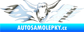 Samolepka Animal flames 098 levá býk chrom fólie stříbrná zrcadlová
