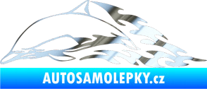 Samolepka Animal flames 099 levá delfín chrom fólie stříbrná zrcadlová